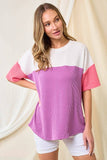 Coral + Purple Colorblock Top