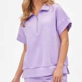 Lilac Catalina Short Sleeve Quarter Zip