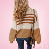 Frenchie Colorblock Striped Cardigan