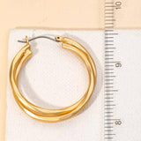 Gold Latch Hoop Twist Earrings