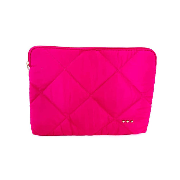 Palmer Puffer Laptop Sleeve: Hot Pink