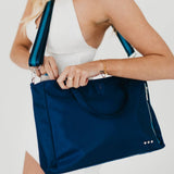 Nina Nylon Organizer Tote Bag: Navy