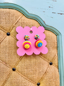 Multi Double Beaded Earrings