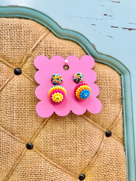 Multi Double Beaded Earrings