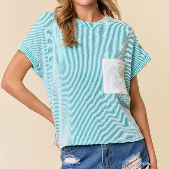 Lagoon Ribbed Top