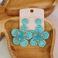 Aqua Floral Earrings