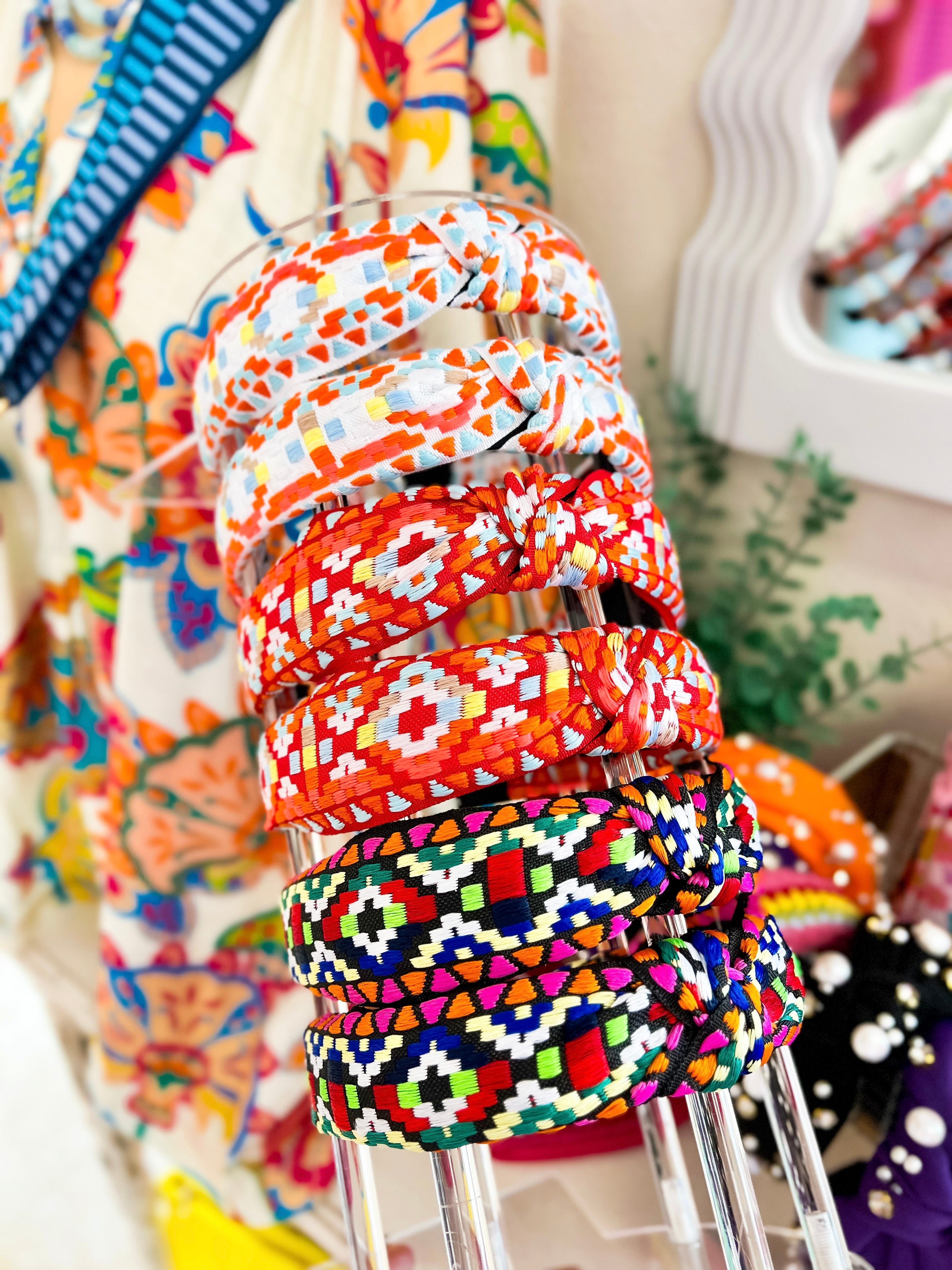 Geo Embroidered Headbands