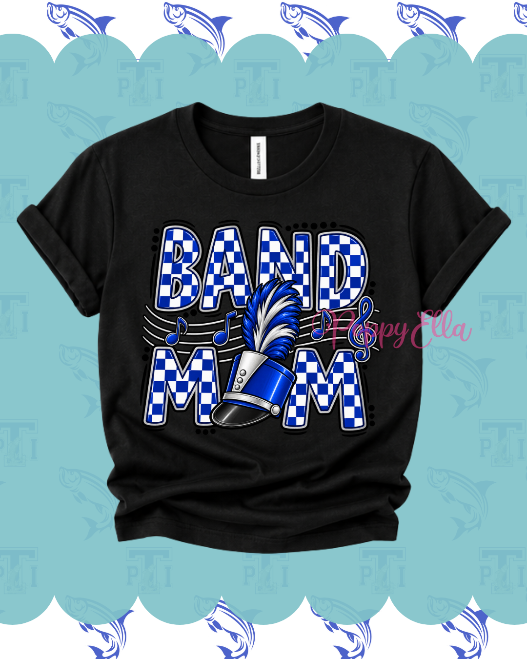 Blue + White Band Mom Tee
