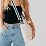 Nina Nylon Organizer Tote Bag: Cream