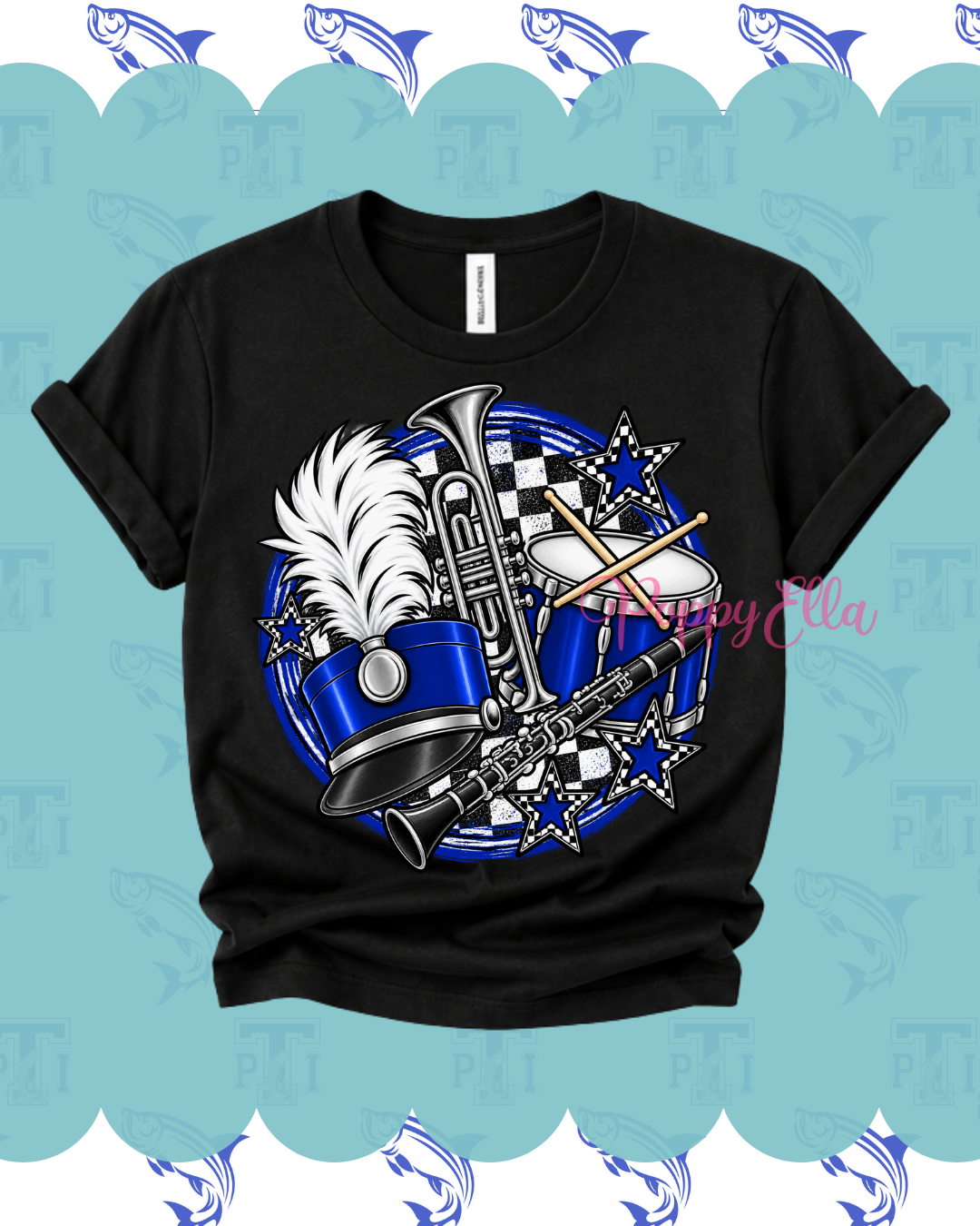 Blue + White Band Tee