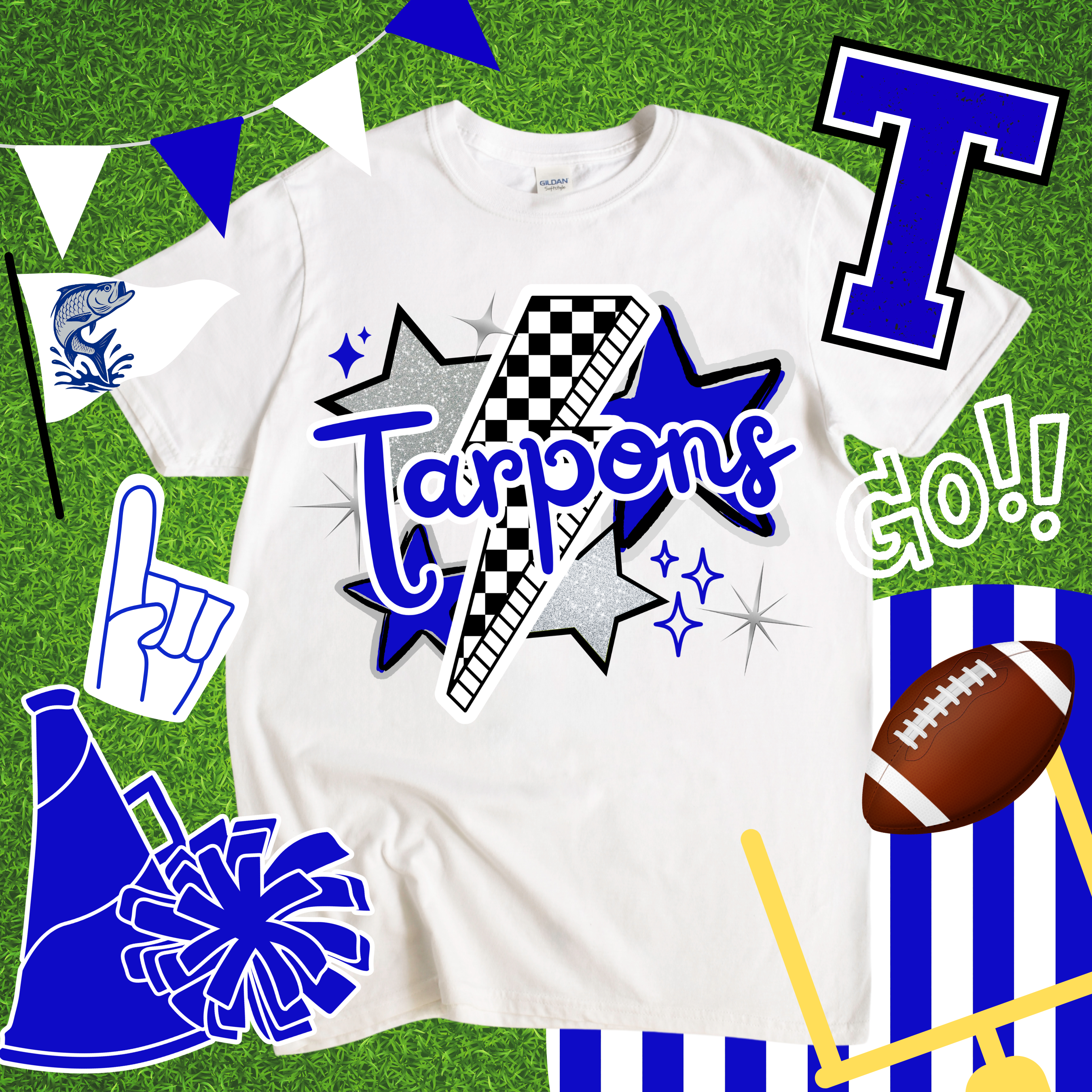 Checkered Bolt Tarpons Tee