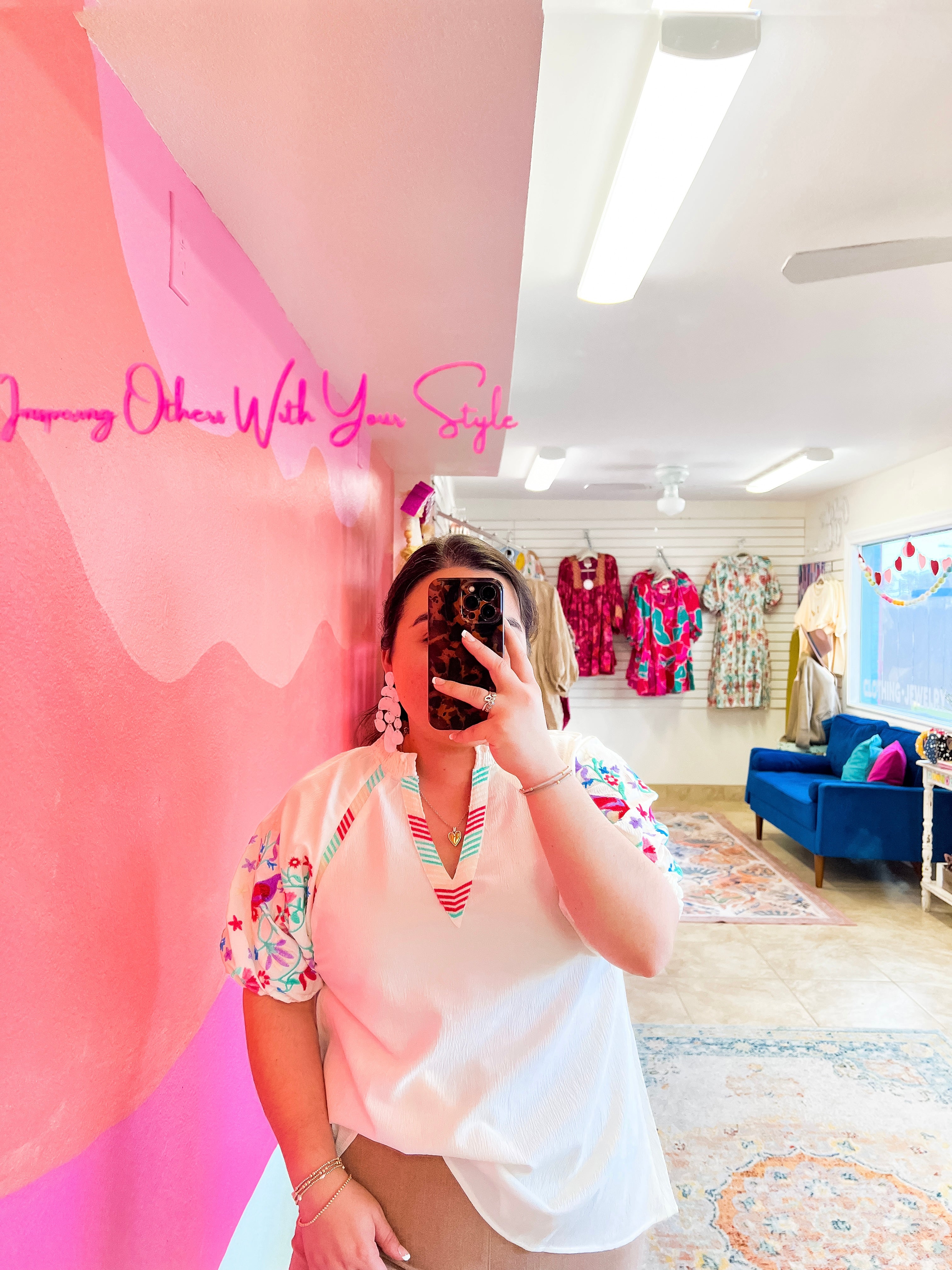 Cream Embroidered Sleeve Blouse