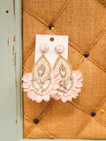 Light Pink Beaded Earrings