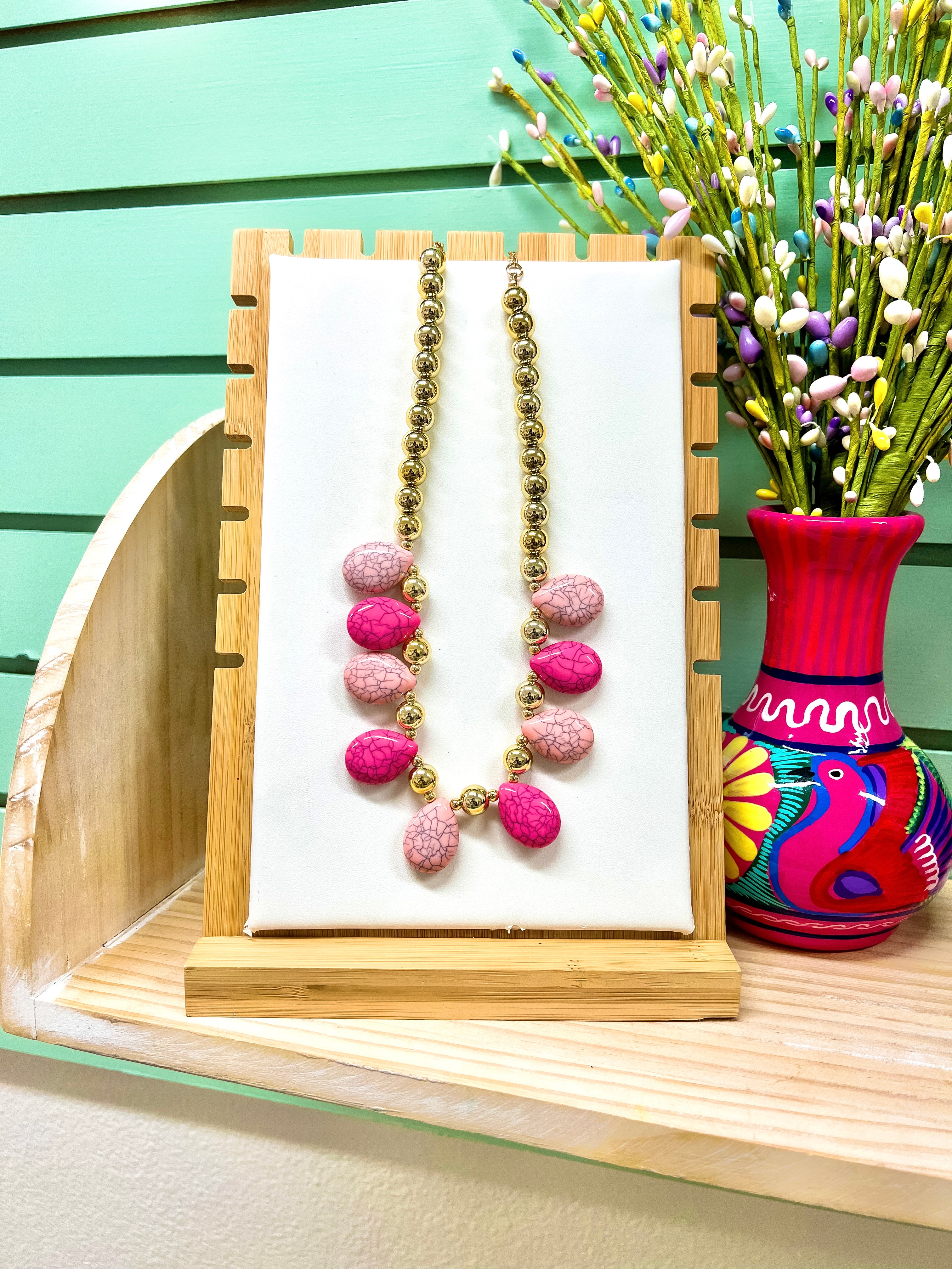 Pink Pebble Necklace