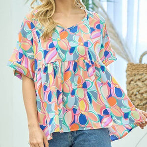 Coral Jade Babydoll Blouse