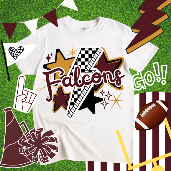 Checkered Bolt Falcons Tee