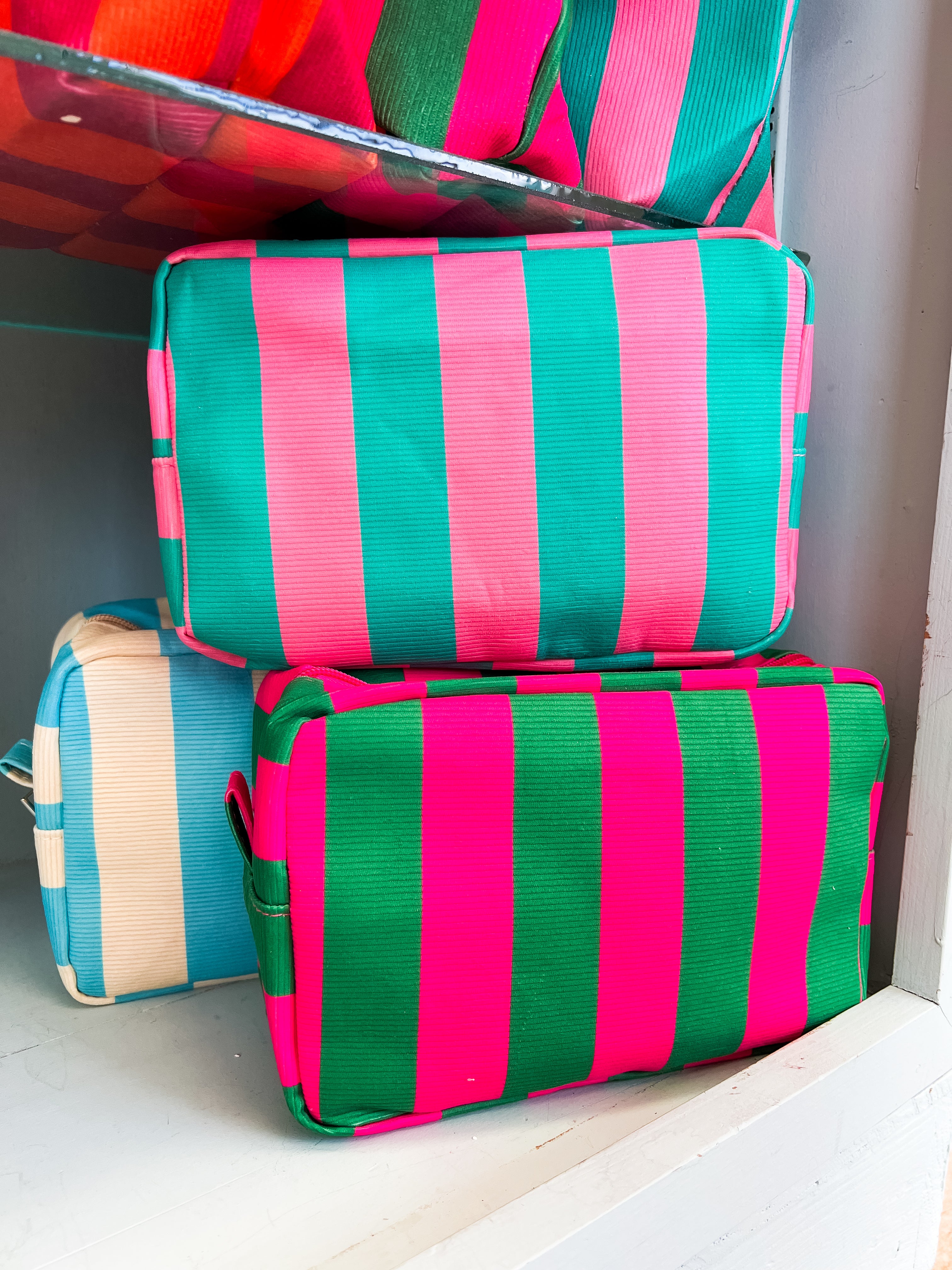 Striped Cosmetic Bags