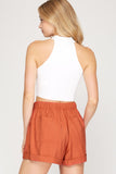 Rust High Waisted Shorts