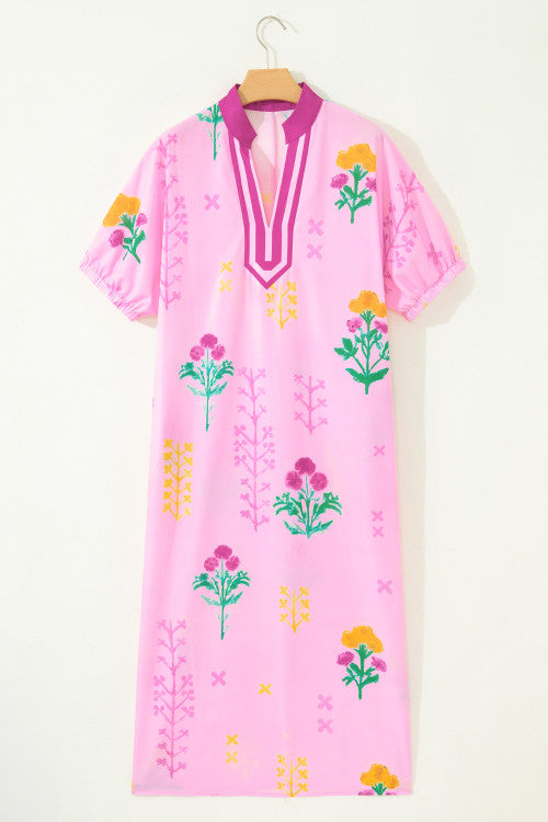 Pink Floral Maxi Dress
