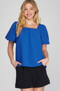 Diva Blue Square Neck Blouse