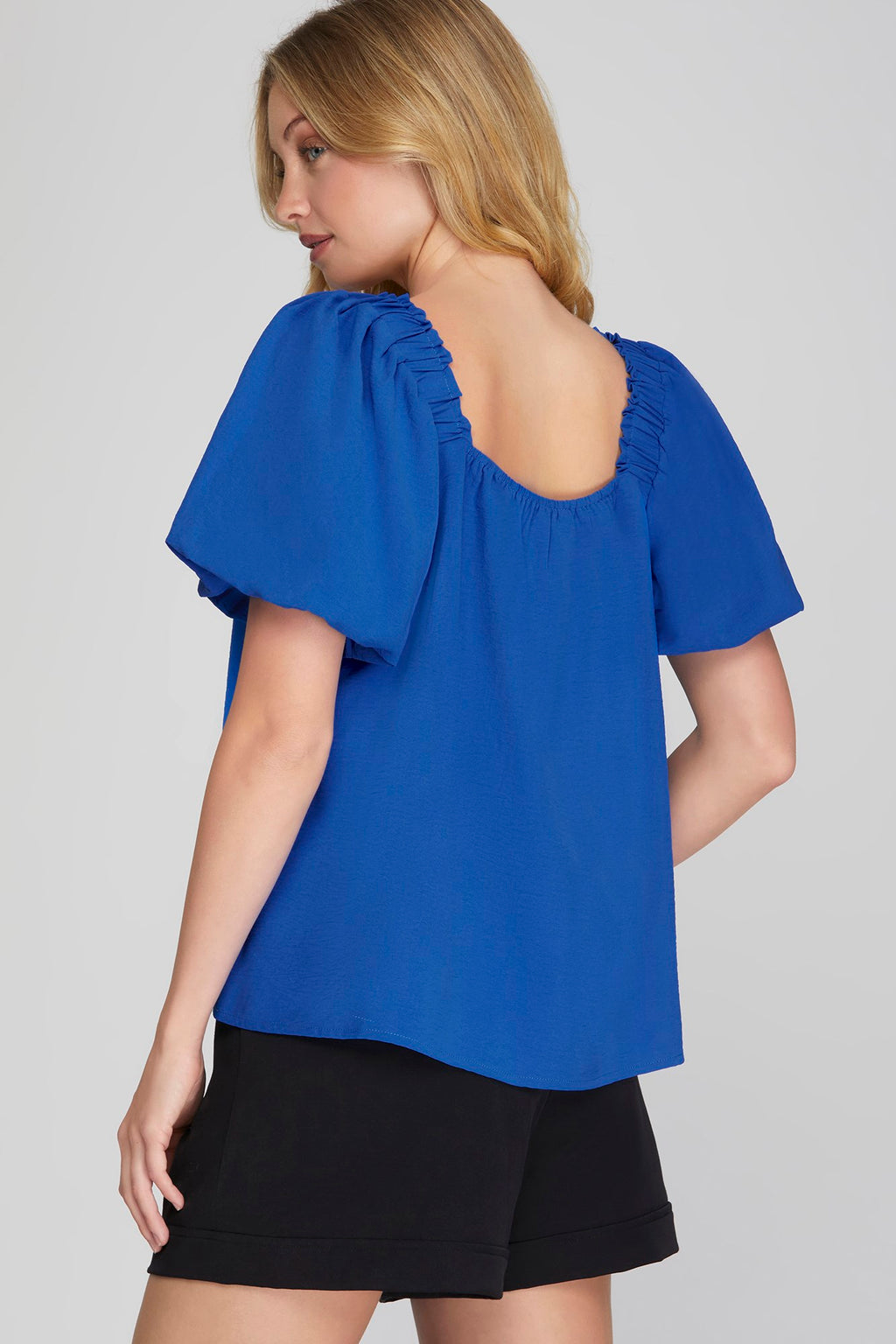 Diva Blue Square Neck Blouse