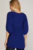 Royal Blue Babydoll Top