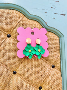 Green Flower Earrings