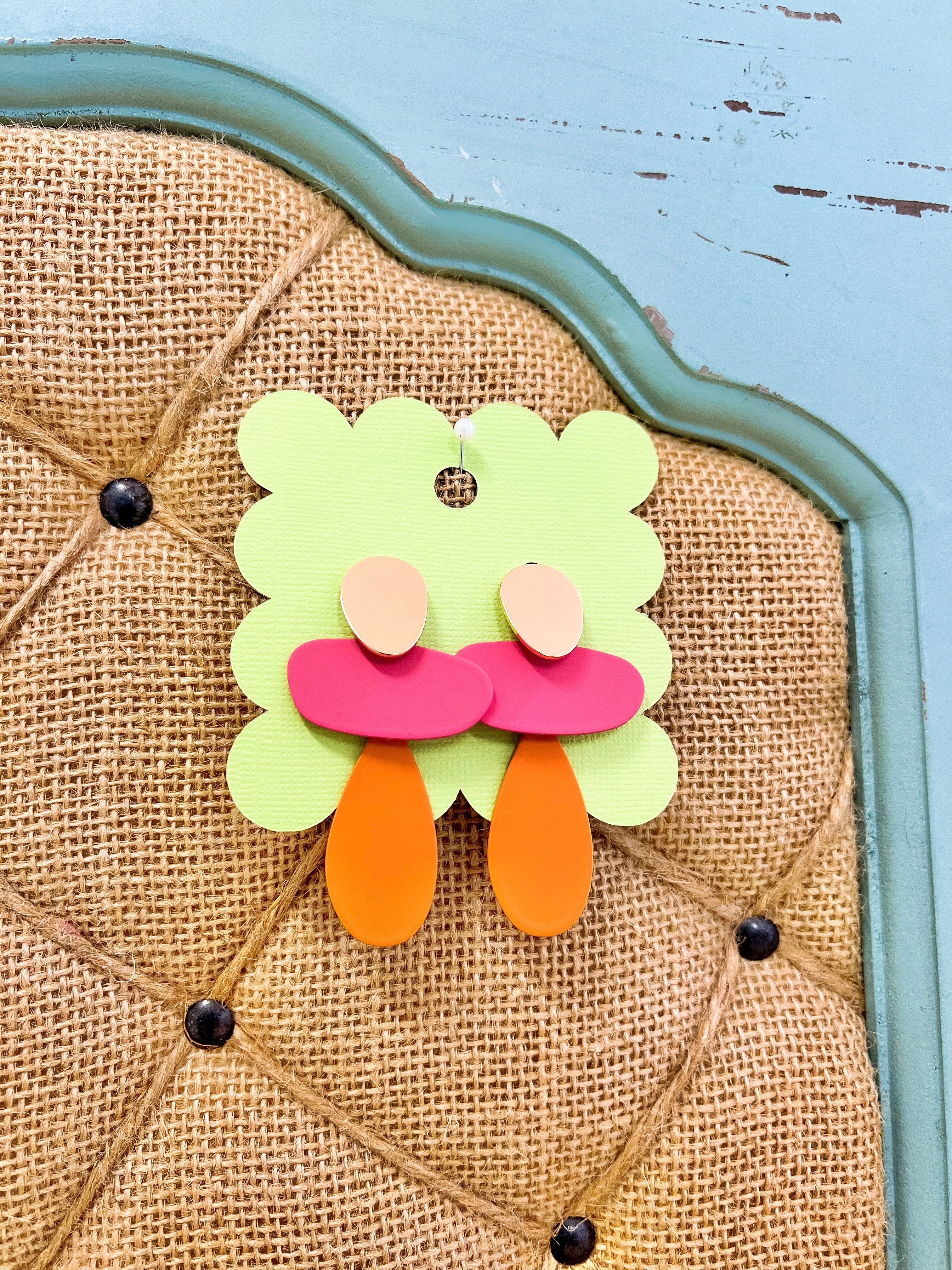 Pink + Orange Tiered Earrings