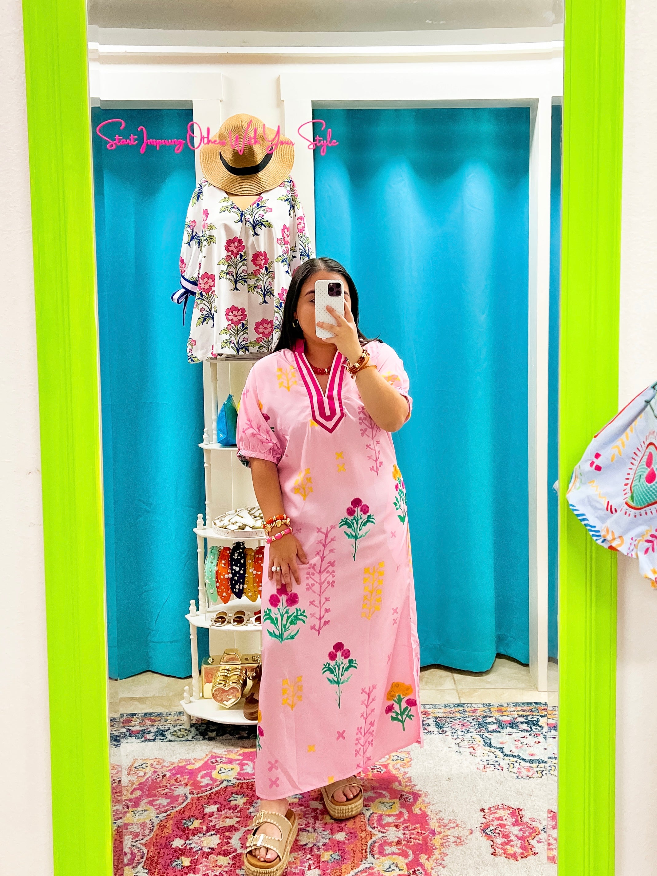 Pink Floral Maxi Dress