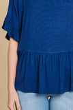 Ink Blue Tiered Blouse