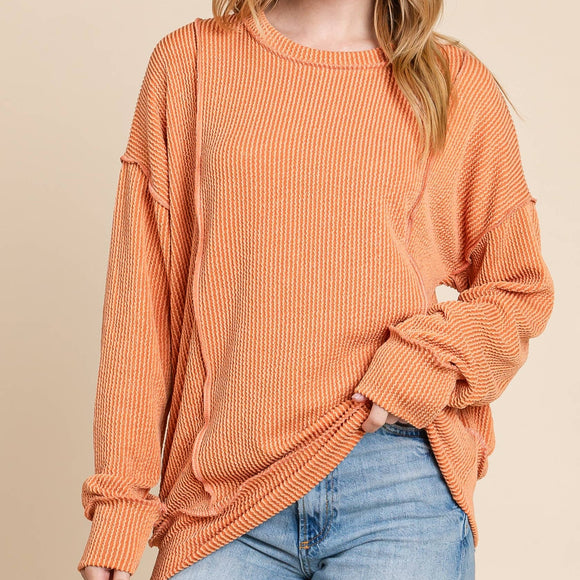 Pumpkin Ribbed Crewneck