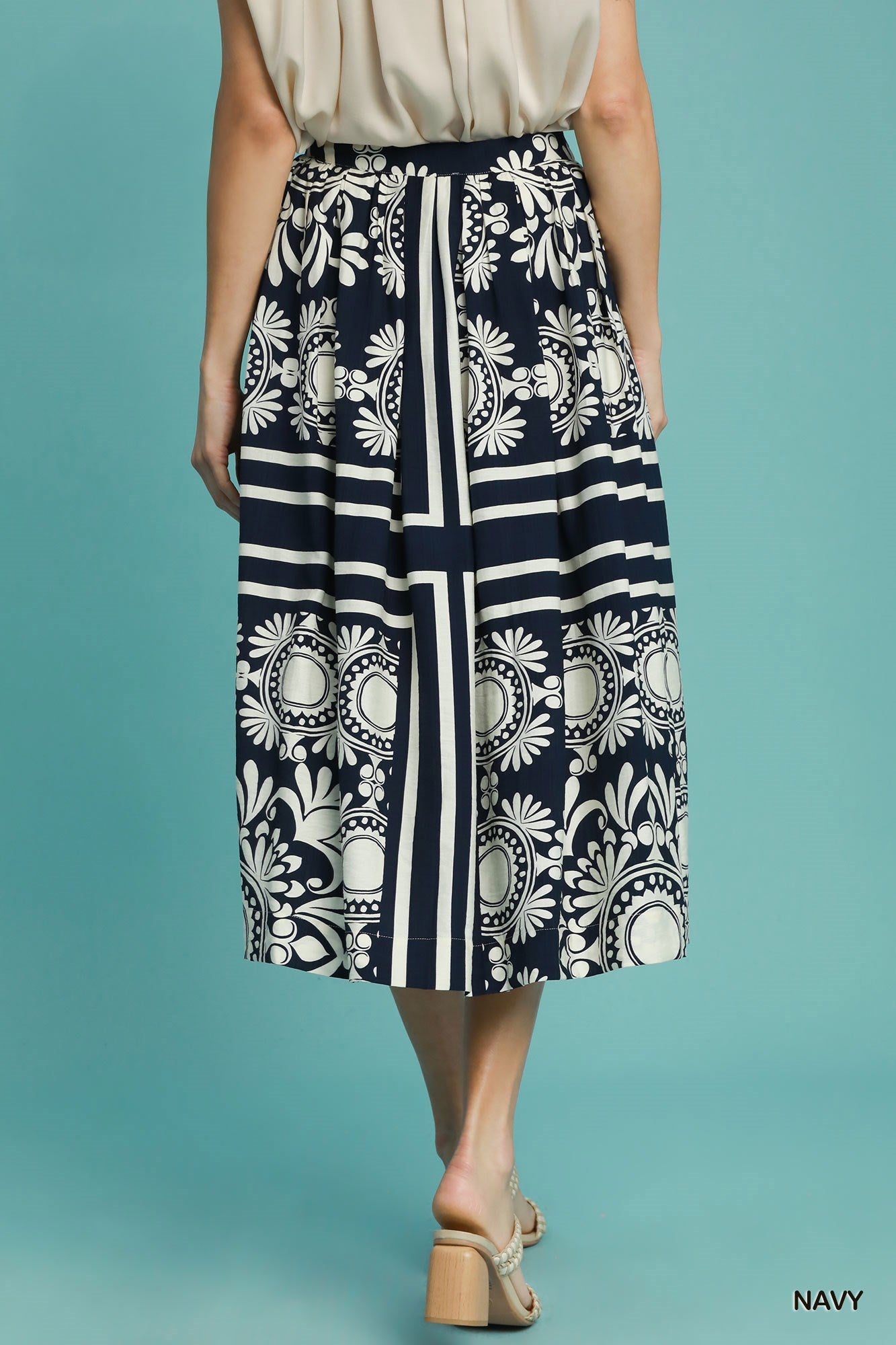 Navy Midi Skirt (S-L)