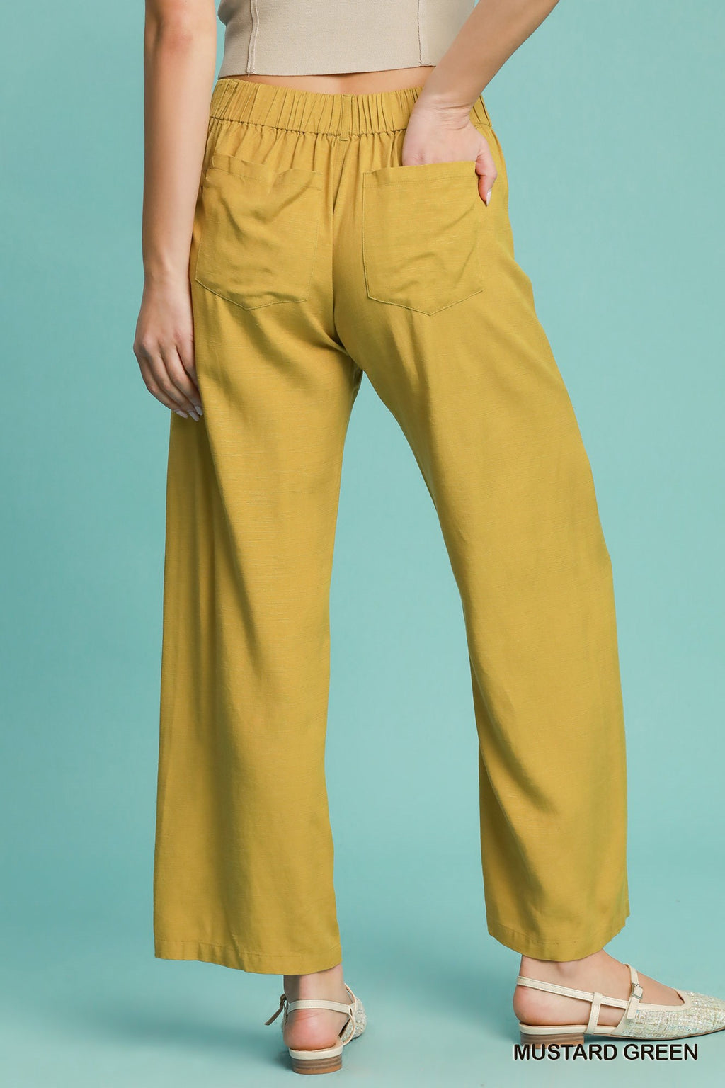 Mustard Green Pull On Pants (S-L)