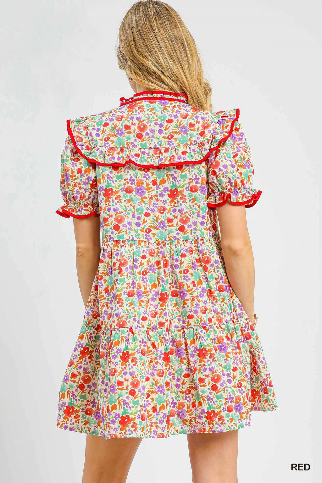 Ruffle Trim Babydoll Dress (S-L)