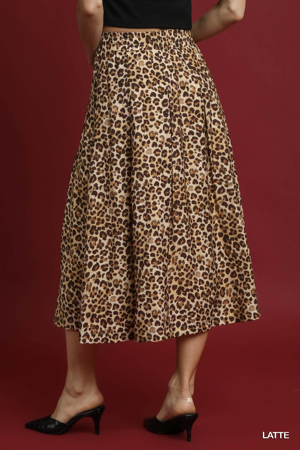 Latte Leopard Midi Skirt
