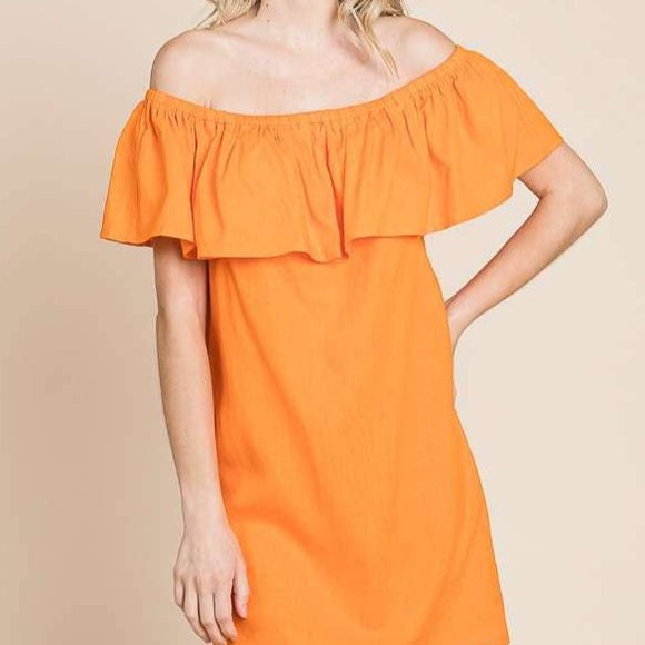 Sunkist Off The Shoulder Dress