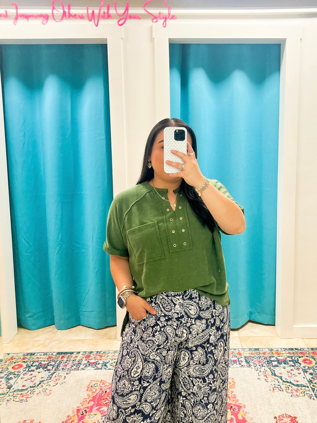 Easy Going Olive Top (S-2X)