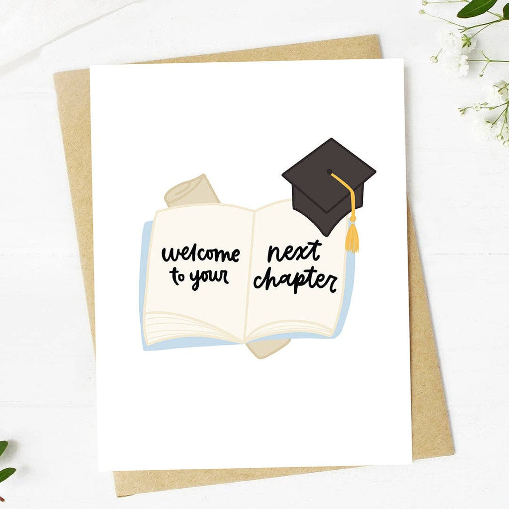 "Welcome to your next chapter" Card