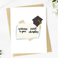 "Welcome to your next chapter" Card
