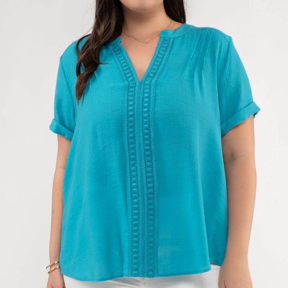 Teal Lace Blouse