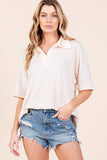 Ivory Knit Collared Top