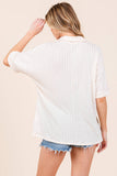 Ivory Knit Collared Top