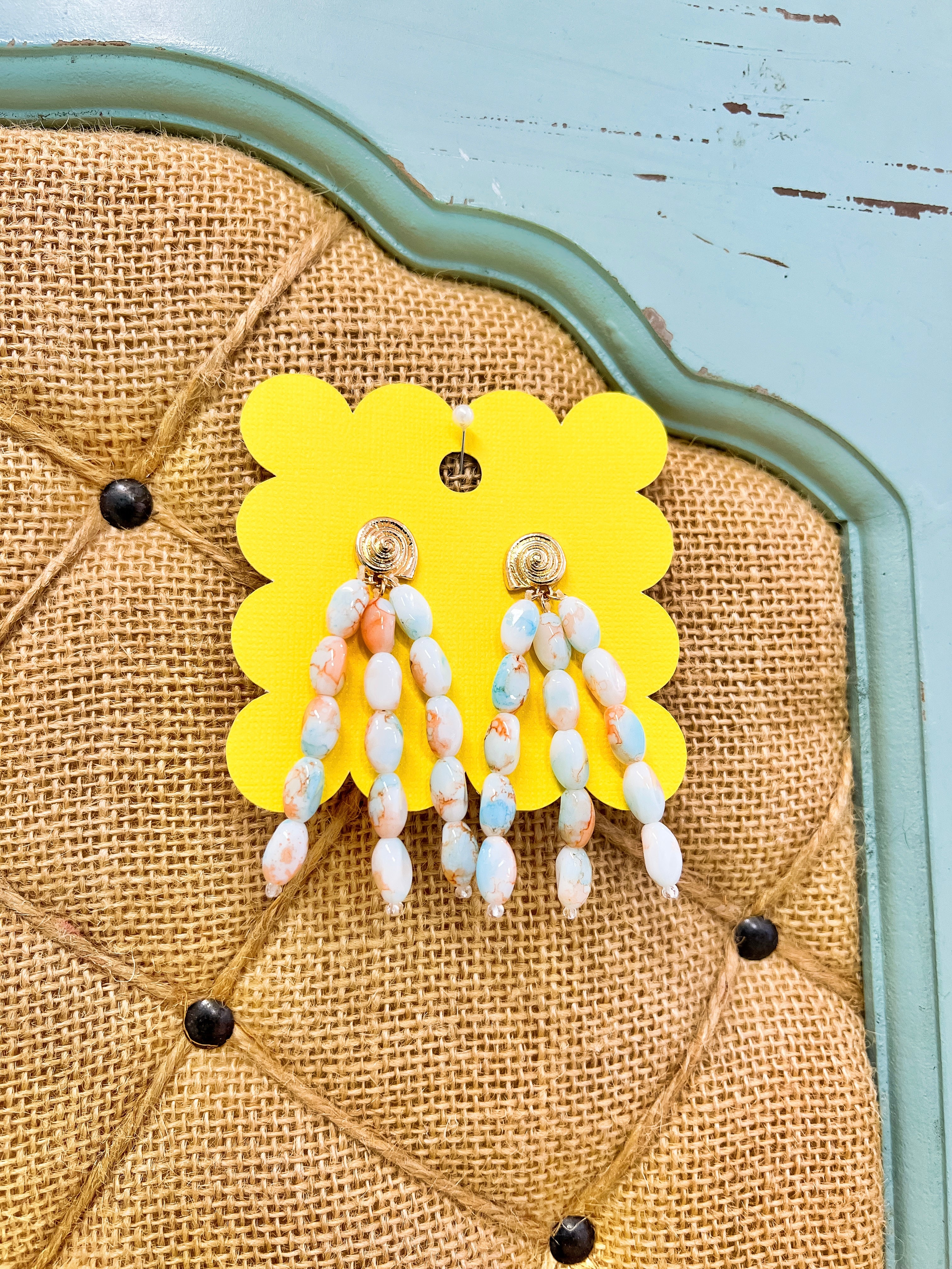 Light Blue/Orange Earrings