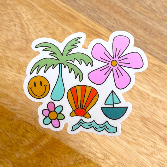 Beach Doodle Sticker