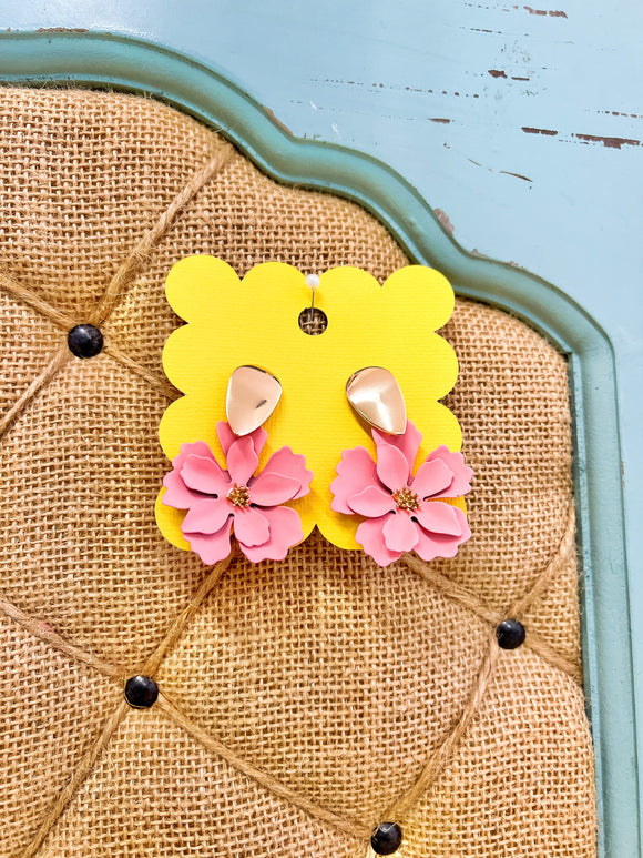 Soft Pink Flower Earrings