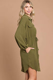 Olive Shirt Dress