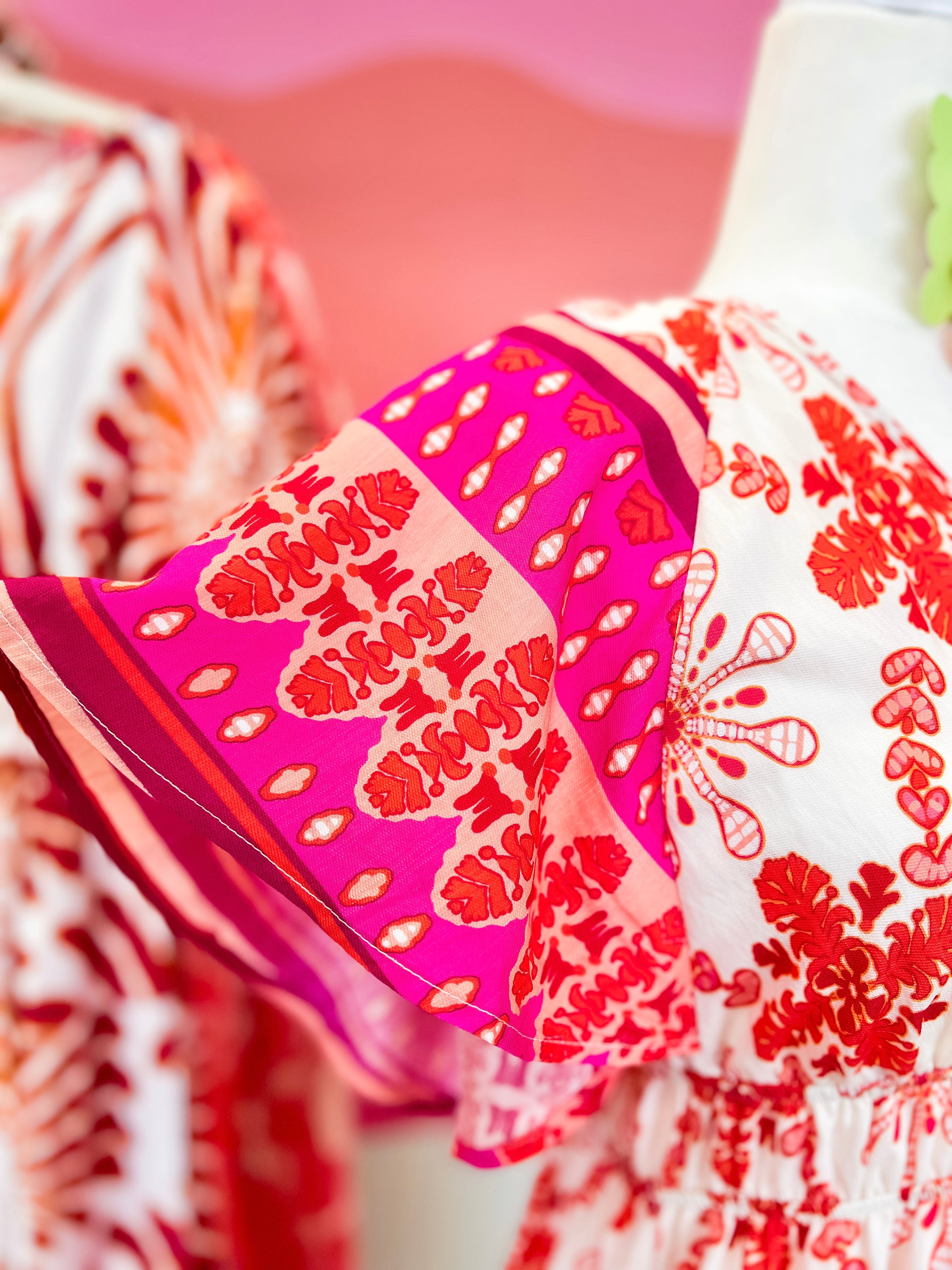 Coral + Pink Mix Maxi Dress (S-L)