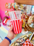 Pink + Red Striped Cup Sleeve