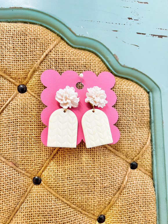 Off White Clay Earrings