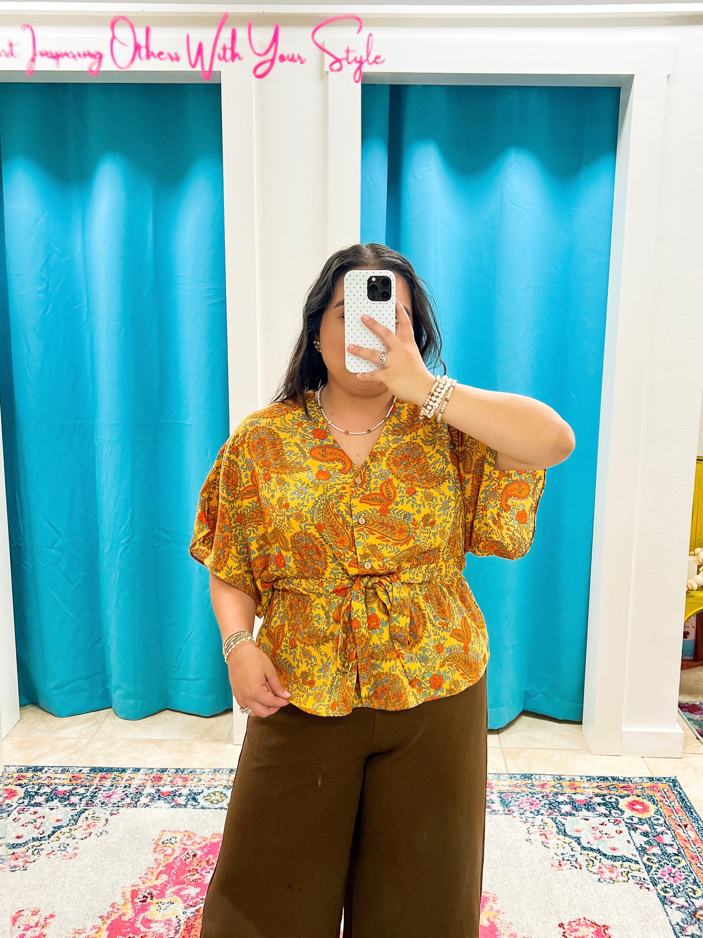 Paisley Peplum Top
